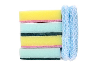 Combo 01 búi thép cọ xoong, nồi, chảo không rỉ 60g + 01 set 06 miếng mút rửa chén bát Kokubo - Nội địa Nhật Bản