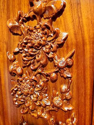 TRANH GỖ HƯƠNG ĐỤC NỔI TỨ QUÝ - TÙNG CÚC TRÚC MAI