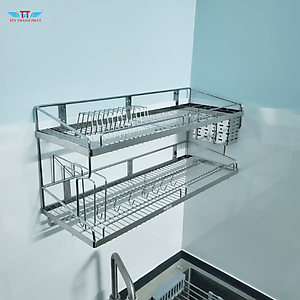 Kệ chén bát 2 tầng đa năng inox 304 Tín Thành Phát – Đựng chén đĩa ngăn nắp, tiết kiệm không gian