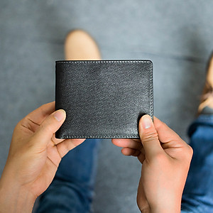 Ví nam, bóp nam da bò Saffiano Bụi Leather V140 - Bảo hành 12 tháng