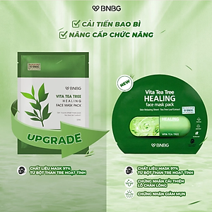 Combo 10 Mặt Nạ BNBG Tràm Trà Thải Độc Da, Giảm Mụn Vita Tea Tree Healing Face Mask Pack 30ml x10