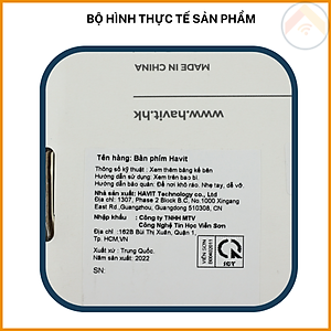 Bàn phím văn phòng có dây HAVIT KB252 Full-size 108 phím Cổng USB 1.5m Đen Hàng Chính Hãng