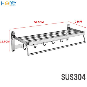 Kệ để khăn tắm quần áo đa năng gắn tường inox 304 Hobby Home Decor GTK