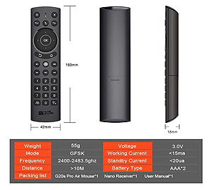 Chuột Bay g20s pro bluetooth bản cao cấp mic voice có điều khiển giọng nói và chuột bay đèn nền dùng G20s pro BT - Hàng Nhập Khẩu