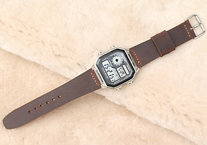 Dây đeo da thay thế đồng hồ Casio AE1200 - Handmade