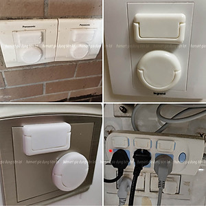COMBO 5 Nút Bịt Ổ Điện Chống Giật An Toàn Cho Bé Có Quai Rút Đầu Nắp Che Bảo Vệ Ổ Cắm Tiện Lợi
