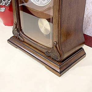 Đồng hồ để bàn Nhật Bản Rhythm CRJ717CR06 , Kt 24.0 x 32.5 x 12.5cm, 1.7kg Vỏ gỗ. Dùng Pin.