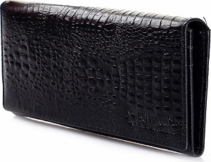 Ví nữ da bò vân cá sấu nhỏ 2 gấp nhiều màu Huy Hoàng HT3101-02-03-04