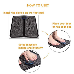 Thảm Massage Bàn Chân Xung Điện Trị Liệu EMS Giúp Lưu Thông Khí Huyết Dùng Pin Sạc