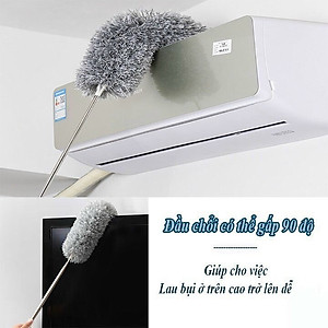 Chổi quét bụi trần nhà đa năng  dài 2M8 , lông chổi mềm mịn giúp hút ,cuốn giữ bụi bẩn, đầu chổi có thể gập 90 độ hoặc vặn xoắn ,cán chổi bằng inox có thể kéo rút giúp việc lau gần , lau xa  thật đơn giản và tiện lợi , làm sạch mọi vết bẩn cứng đầu 