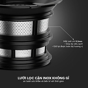 Máy ép chậm Elmich JEE-8758, công suất 240W, bảo toàn dưỡng chất, giữ trọn hương vị, ép kiệt bã tới 98% - Hàng Chính Hãng