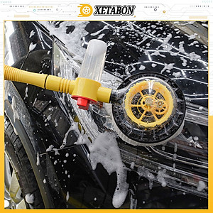 Dụng Cụ Rửa Xe Hơi Ô Tô Tự Xoay 360 Độ, Rửa Xe Hơi Kết Hợp Bàn Chải Cọ Tự Động, Xoay Tròn 360, Tháo Lắp Dễ Dàng