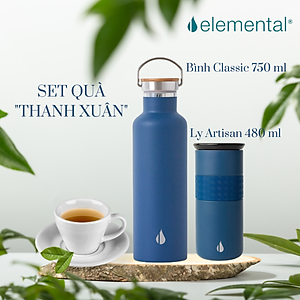 [Quà tặng cao cấp-Thương hiệu Mỹ] Set hộp quà tặng Sinh nhật, set Thanh Xuân, bình giữ nhiệt và ly giữ nhiệt Elemental cao cấp