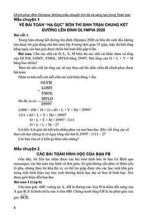 Chinh Phục Đỉnh Olympia  - Những Mẫu Chuyện Tìm Tòi Và Sáng Tạo Trong Toán Học