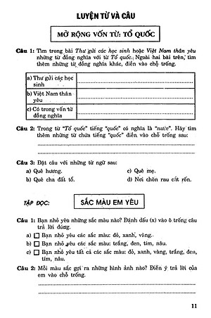 Sách Câu Hỏi Và Bài Tập Trắc Nghiệm Tiếng Việt Lớp 5 Tập 1