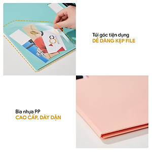 Bìa kẹp tài liệu trình ký ngang nhựa PP, A4, thương hiệu AO+