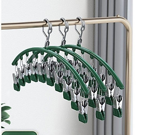 Combo Móc phơi quần áo inox 304 sáng bóng đẹp dài 42cm