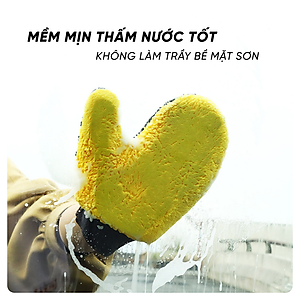 Găng Tay Rửa Xe 2 Mặt Sợi Vải Siêu Mịn, Không Gây Trầy Xước Bề Mặt Sơn | Găng Tay Rửa Xe 2 Mặt Giúp Rửa Xe Nhanh Chóng, Tạo Bọt Tốt, Tránh Trầy Xước Bề Mặt Sơn