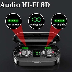 Tai Nghe Bluetooth True Wireless AMOI F9 Cảm Ứng Vân Tay, Nâng Cấp Dock Sạc có Led Báo Pin Kép - Hàng Nhập Khẩu