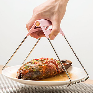 Dụng cụ kẹp gắp bát đĩa chống nóng thông minh, khay inox kẹp đồ nóng nhà bếp đa năng - GIAO MÀU NGẪU NHIÊN - Hàng Chính Hãng