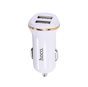 Tẩu Sạc Trên ÔTô  Hoco Z1 - 2 Cổng USB + Tặng kèm 01 Ghế Đỡ Điện Thoại Đa Năng T2 - Hàng Chính Hãng