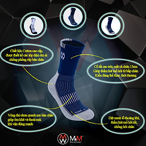 Hộp 5 đôi tất thể thao đá bóng, tennis, cầu lông, chạy bộ chống trơn trượt sợi cotton MRM Manlywear - CB5TTTCDMM