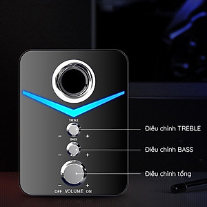 Combo Bộ Ba Loa Máy Tính Doron MC-D221 Super Bass , Âm Thanh Vòm 9D - Có Đèn Led - Hàng Nhập Khẩu