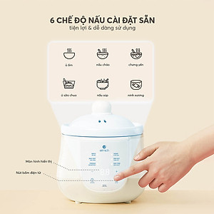Nồi nấu chậm, nấu cháo, chưng yến 1L Elmich SCE-8524OL - Hàng Chính Hãng