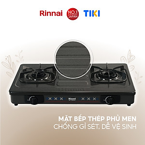 Bếp gas dương Rinnai RV-715Slim(G) mặt bếp men và kiềng bếp men - Hàng chính hãng.