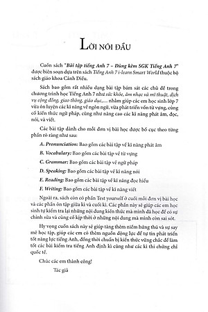 Bài Tập Tiếng Anh 7 Dùng Kèm Sách Giáo Khoa Tiếng Anh 7 (Bám Sát SGK Cánh Diều I-Learn Smart World)_HA
