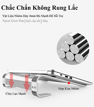 Giá đỡ laptop máy tính hợp kim nhôm gọn nhẹ siêu vững chắc - Hàng chính hãng