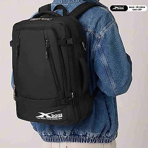 Balo Đi Phượt Cỡ Lớn Đa Ngăn Chống Nước Xbags Leader Cao Cấp Màu Đen, Đựng Laptop 17 Inch, Ngăn Chính Mở 180 Độ, Mạnh Mẽ Cá Tính!