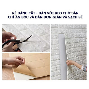 Xốp dán tường giả gạch 3D Khổ lớn 70x77cm