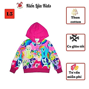 Áo khoác bé gái Pony từ 14-43kg - Thun cotton da cá in 3D cực chất