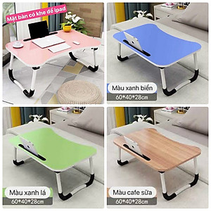 Bàn Học, Làm Việc  Gấp Gọn Đa Năng Thông Minh Phù Hợp Với Mọi Không Gian Có Khe Cắm Ipad, Điện Thoại- Hàng Chính Hãng MINIIN