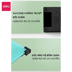 Cân Điện Tử Sức Khoẻ Thông Minh Mặt Vuông Kính Cường Lực Chịu Lực 180Kg Deli - Phù Hợp Gia Đình Trường Học -  Nhiều Màu Sắc - Hàng Chính Hãng - E86120