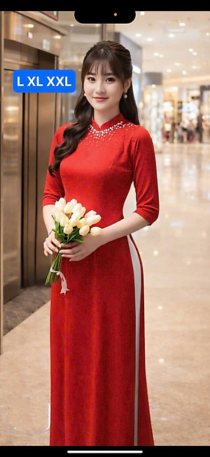 Áo Dài Truyền Thống Cổ Ren - KT2458