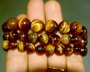 Vòng tay chuỗi đá mắt hổ nâu vàng-Nhiều cỡ ly