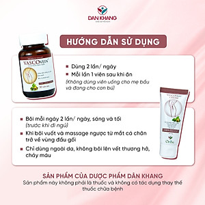 Kem Thoa Giảm Sưng Đau, Tê Phù, Chuột Rút Do Suy Giãn Tĩnh Mạch Vascovein Dân Khang - Tuýp 50g