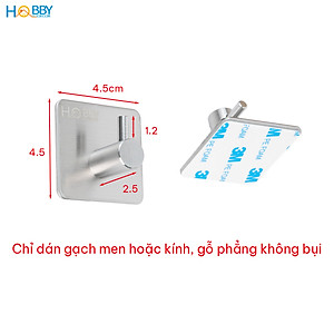 Combo 4 móc dán tường inox 304 HOBBY Home Decor TV160-4 có keo dán