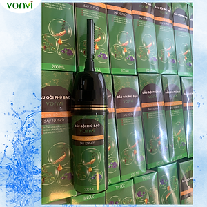 Dầu gội phủ bạc VONVI giúp tóc đen tự nhiên bóng rạng sau 10 phút với thiết kế lược chải đen tóc thông minh, không xót, không làm đen da đầu 200 ml