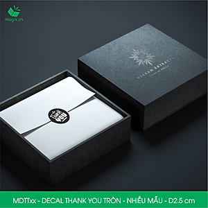MDTT - D2.5cm - 50 Sticker Thank you, decal Thank you tròn dán hộp carton, tem cám ơn, nhãn dán cảm ơn trang trí gói hàng - Nhiều màu