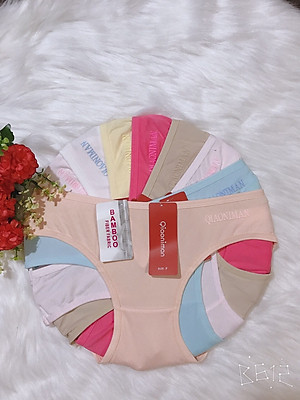 combo 10 chiếc quần lót cotton trơn co dãn tốt fom từ 45-60kg