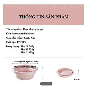 Thau nhựa gấp gọn tiện lợi nhiều size