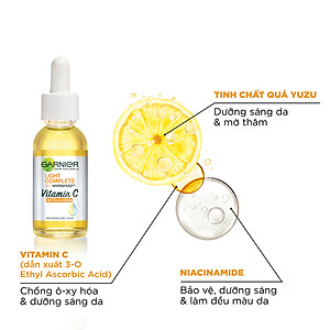 Tinh Chất Garnier Light Complete Speed Vitamin C Booster Serum Sáng Da & Mờ Thâm 30ml