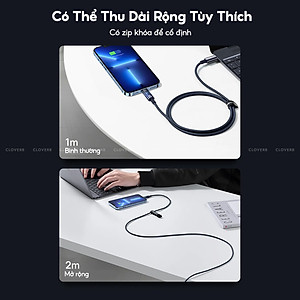 Cáp Tự Ngắt BASEUS Explorer Series Typc-C to iP Sạc Nhanh 20W, Đầu Cáp Trong Suốt Đèn LED báo Sạc Dây Bện Nylon - Hàng Chính Hãng