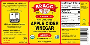 Giấm táo hữu cơ Organic Bragg 946ml (3 chai)