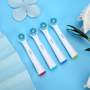 Cho máy Oral B Braun, bộ 4 Đầu Bàn Chải đánh răng điện thay thế MIHOCO EB28-P New Sensitive, làm sạch răng, cho nướu nhạy cảm, BỊ VIÊM