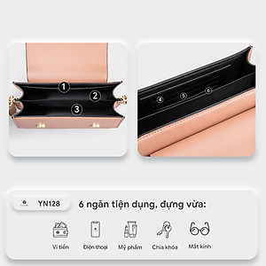 Túi Yuumy ( Thời trang nữ nắp gập phối quai xách size 20 - Túi đeo chéo da Seasand YN128 )