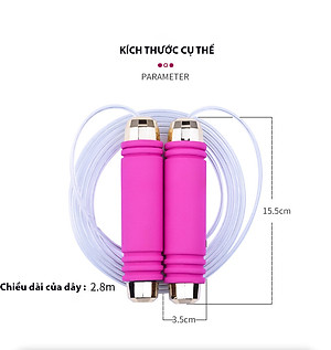 Dây Nhảy Tập Thể Dục Cao Cấp Tại Nhà Lõi Thép Cao Cấp, Viền Tay Cầm Hình Kim Cương Chính Hãng Cao Cấp KitAcoom